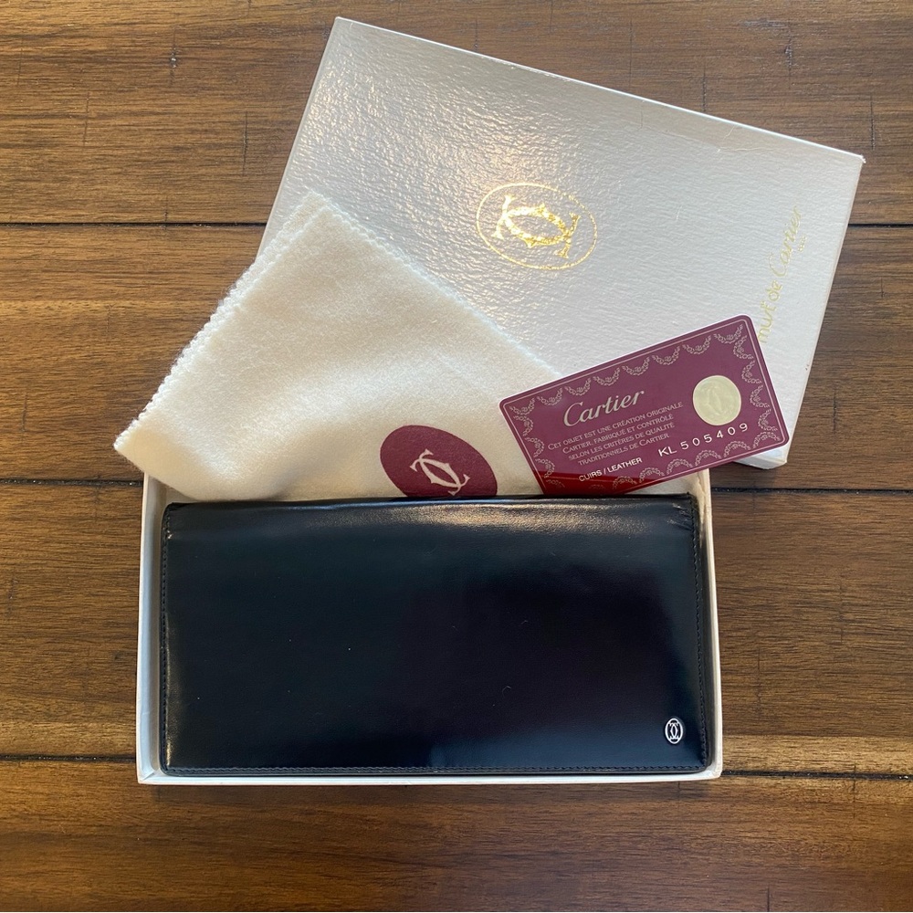 Cartier EUC Vtg Pasha Long Leather Bi-Fold Wallet- Full Inclusion